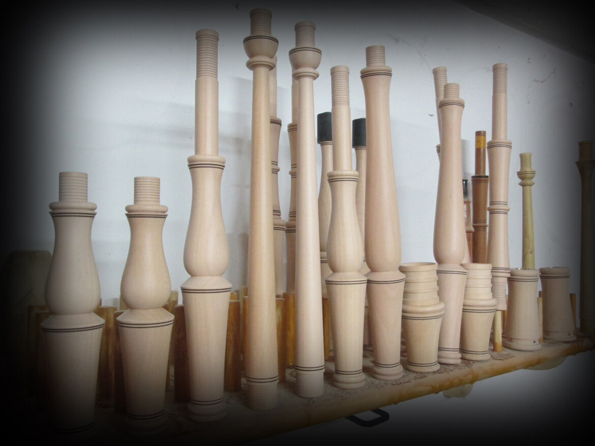 Pipes ready to be polished and oil treated