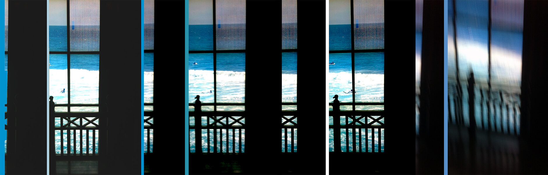 Luigi Viola, Front of the Ocean corrupted pic, plexiglass / aluminium, 150x60 cm, 2017