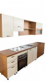 cucina-lineare-completa-stile-moderno-bicolore-legno-e-crema