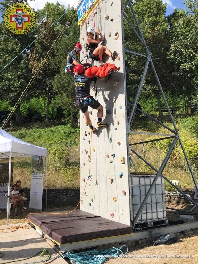 12 agosto 2018. Verghereto (FC) simulazione di recupero dei tecnici del Soccorso Alpino.