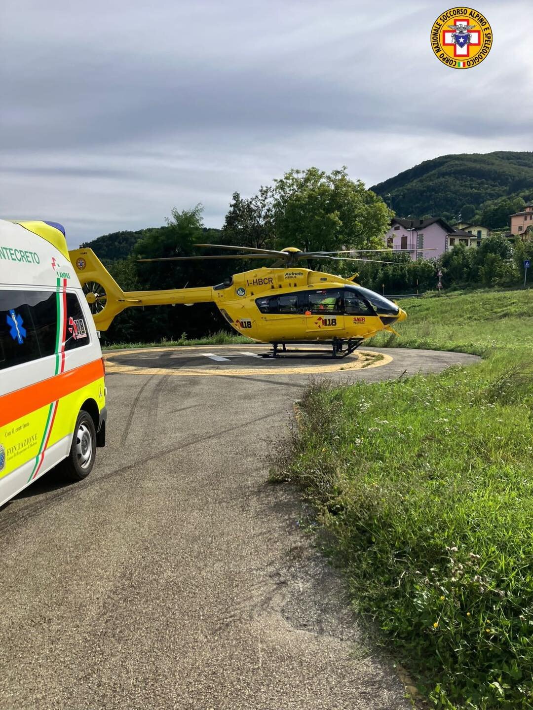 14 settembre 2024. Sestola (MO). Soccorso motociclista caduto fuori strada.
