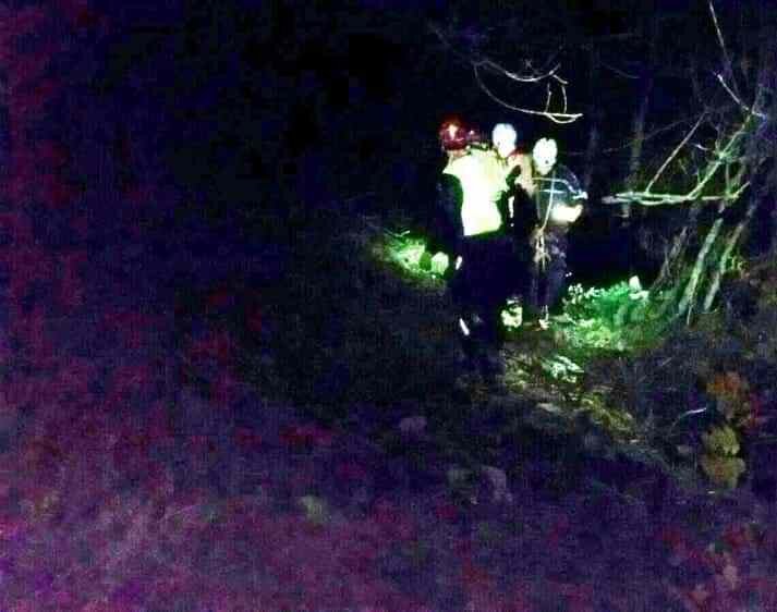 30 dicembre 2017 - San Benedetto in Alpe (FC). Lunghe operazioni per soccorrere un escursionista infortunatosi su sentiero.
