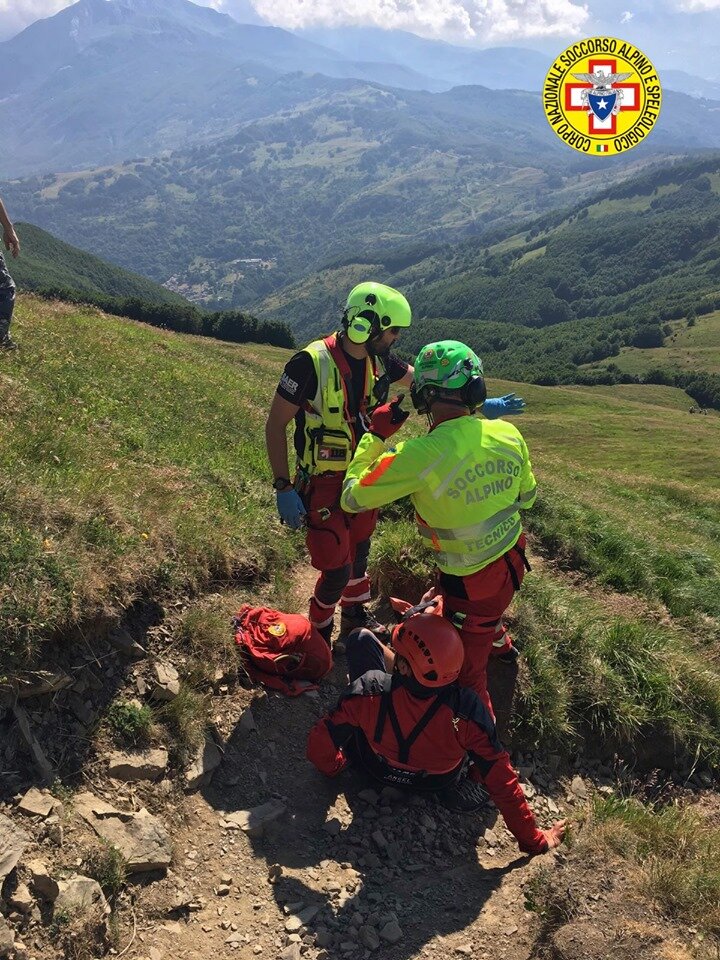 7 luglio 2019. Ventasso (RE). Si procura un trauma durante una gita. Intervento dell'elisoccorso.