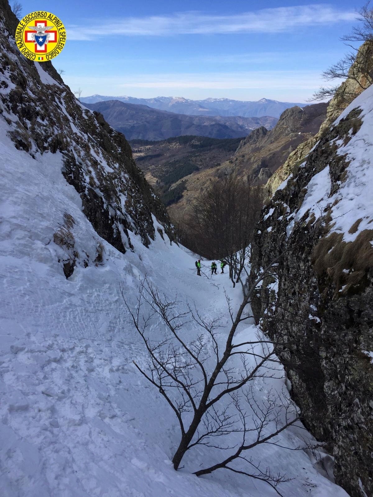 21 MARZO 2021. Canale Martincano (Santo Stefano d'Aveto - Ge). Intervento in supporto del Soccorso Alpino ligure per persona in difficolt&agrave;.