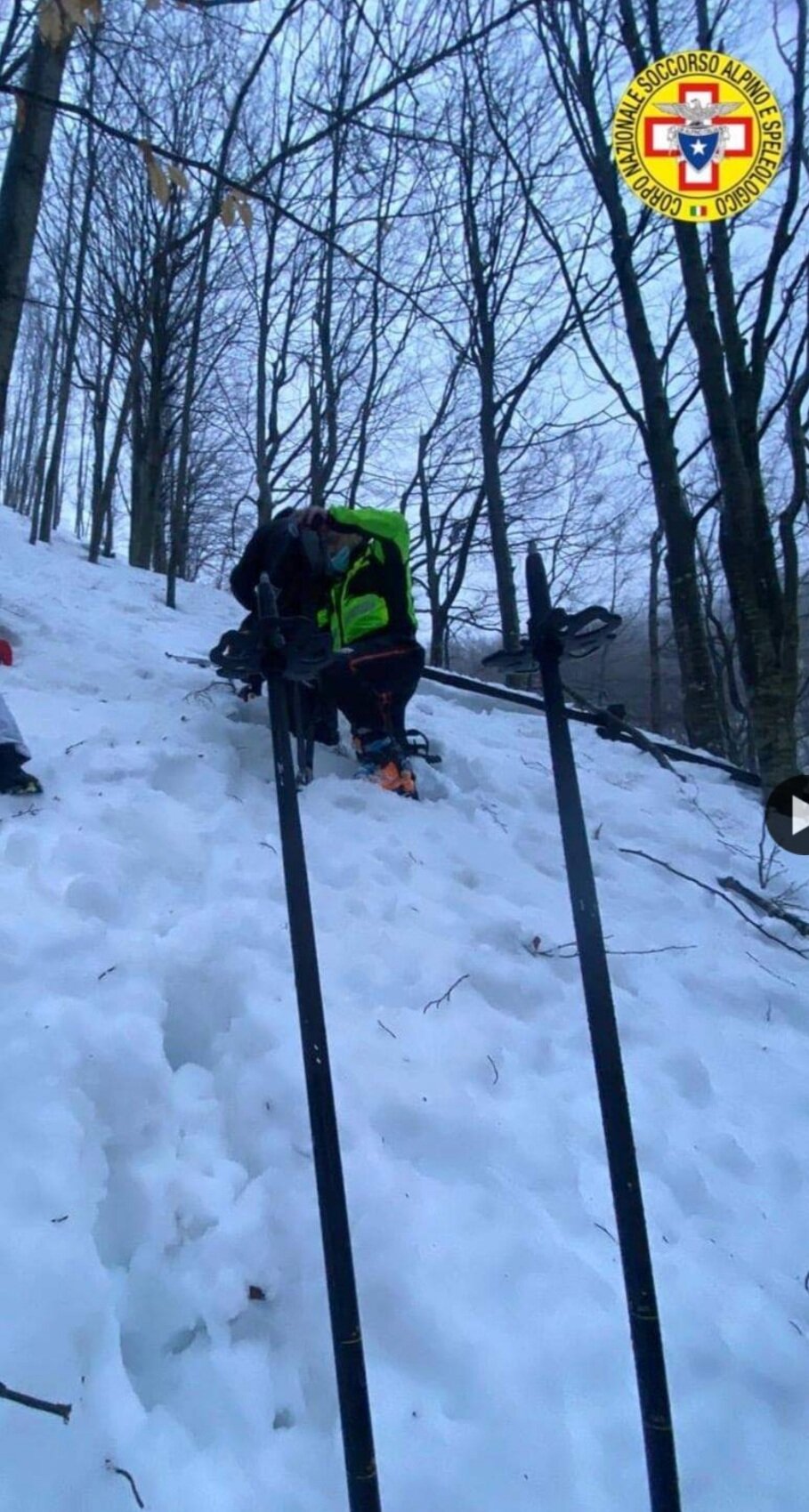 3 febbraio 2021. Cascate del Dardagna (BO). Recuperata una famiglia in difficolt&agrave;.