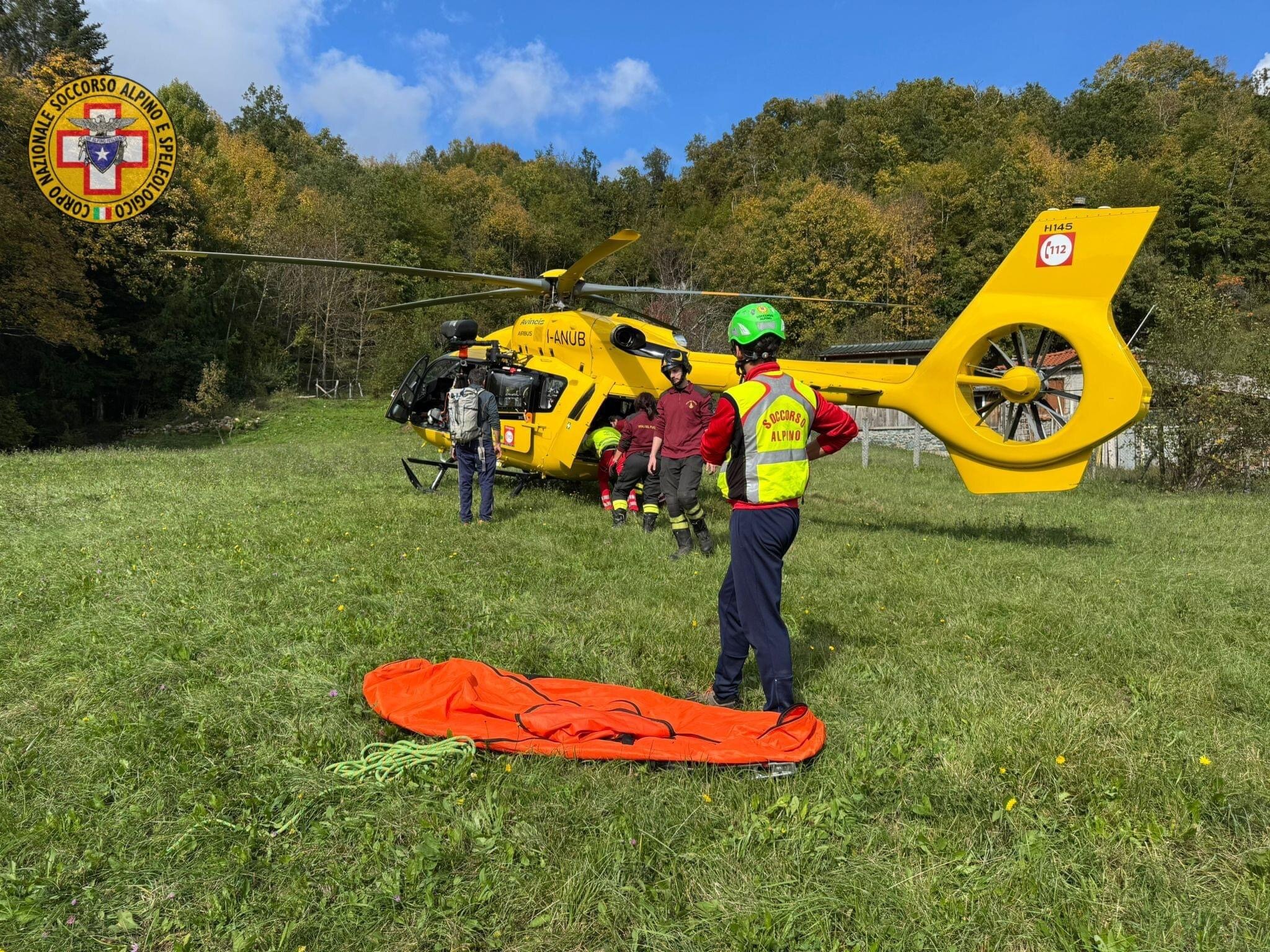 12 ottobre 2024. Loc. Campeggi - S. Maria del Taro (Tornolo - Pr). Trauma cranico per un cercatore di castagne