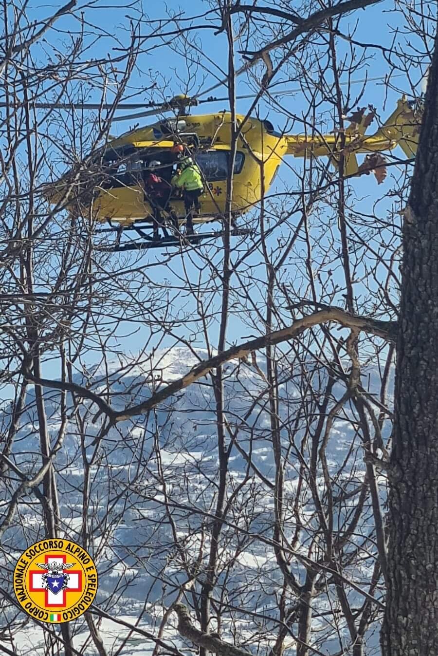 4 febbraio 2023. Vigiolo-Novafeltria (RN). Soccorsa climber colpita da un masso.