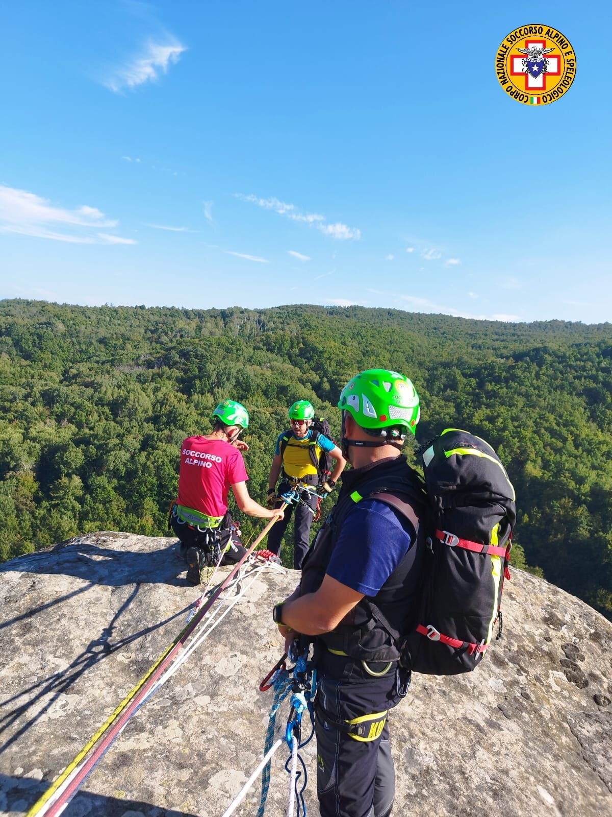 14 luglio 2024. Pietra di Bismantova (Castelnovo n&egrave; Monti - RE). Soccorso escursionista in difficolt&agrave; su ferrata.
