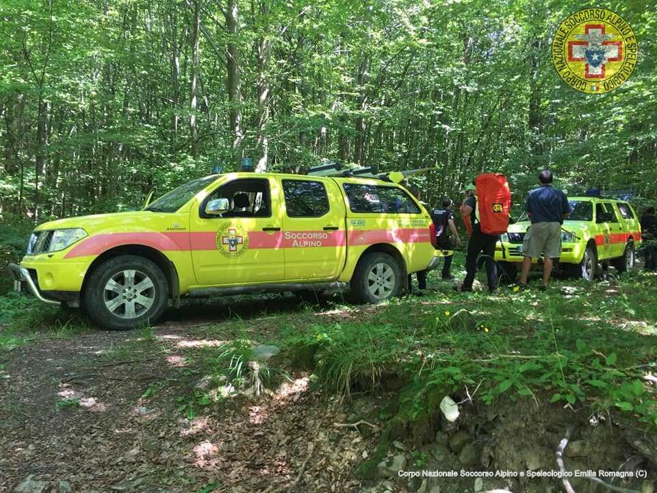 12 agosto 2018. Lagdei (PR). Tecnici del Soccorso Alpino impegnati nella ricerca di un uomo disperso.