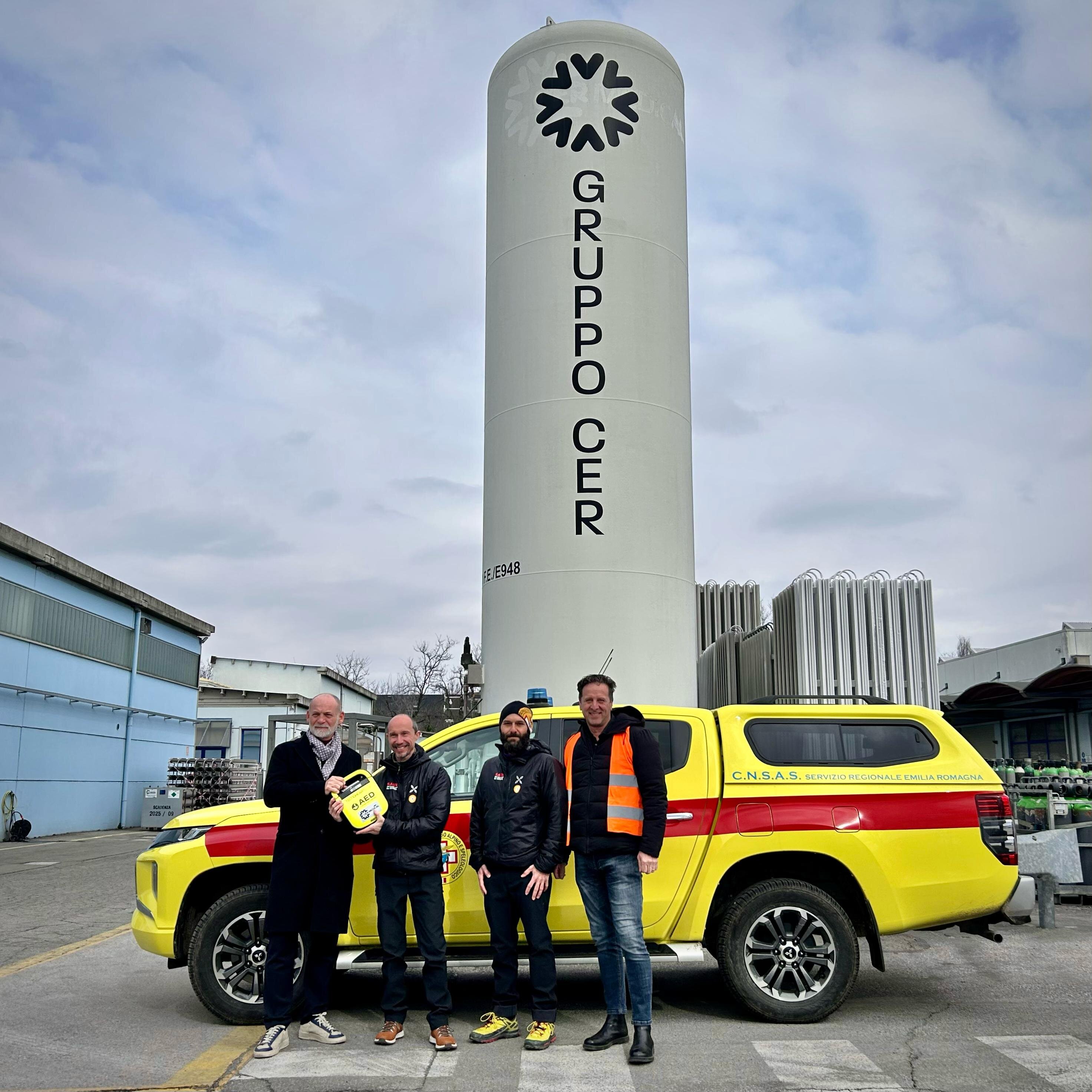 19 febbraio 2025. Bologna. Grazie alla Cer Medical per la donazione di un nuovo DAE.