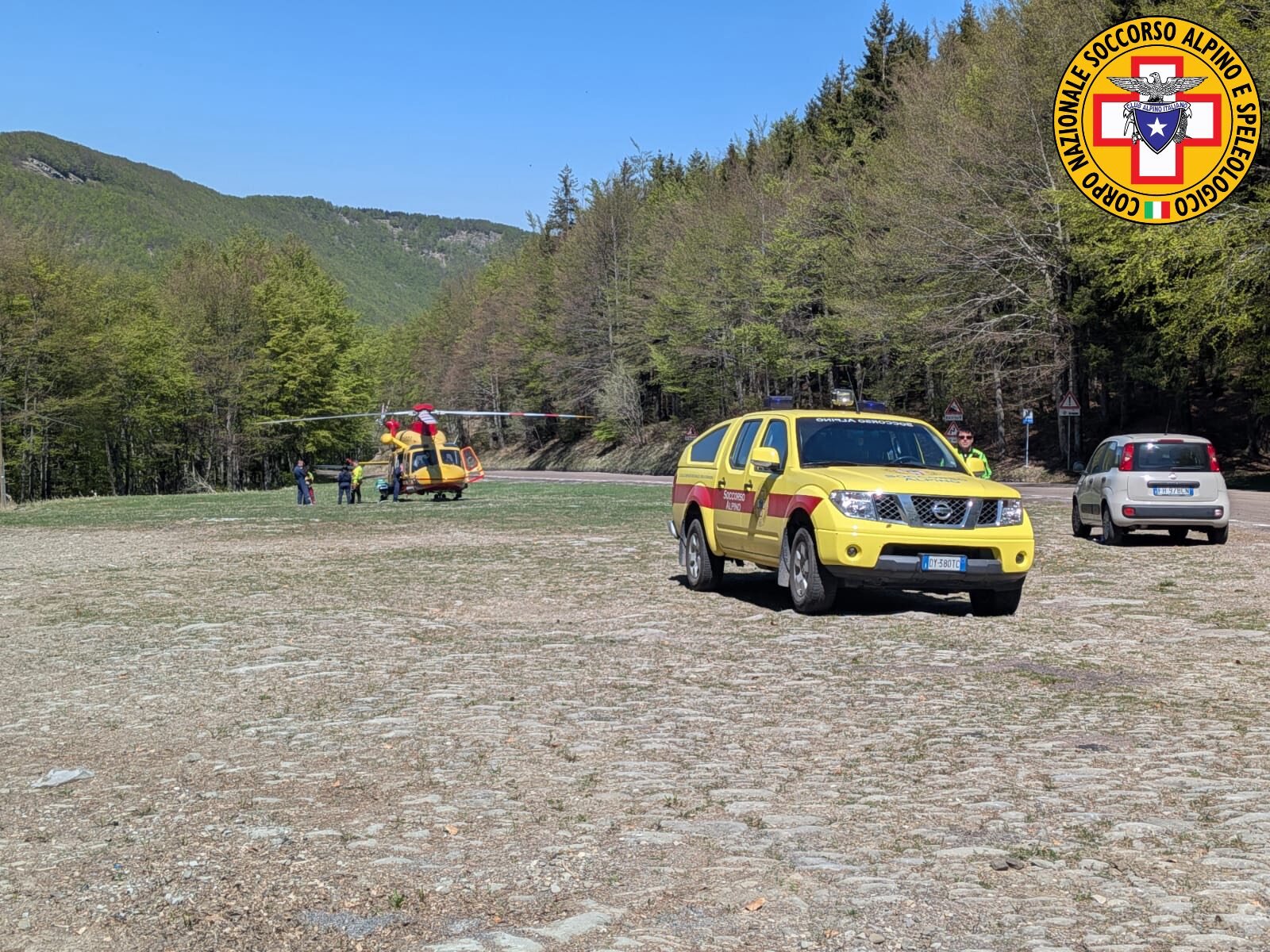 25 aprile 2026. Lizzano in Belvedere (BO). Soccorsa coppia di escursionisti in difficolt&agrave;.