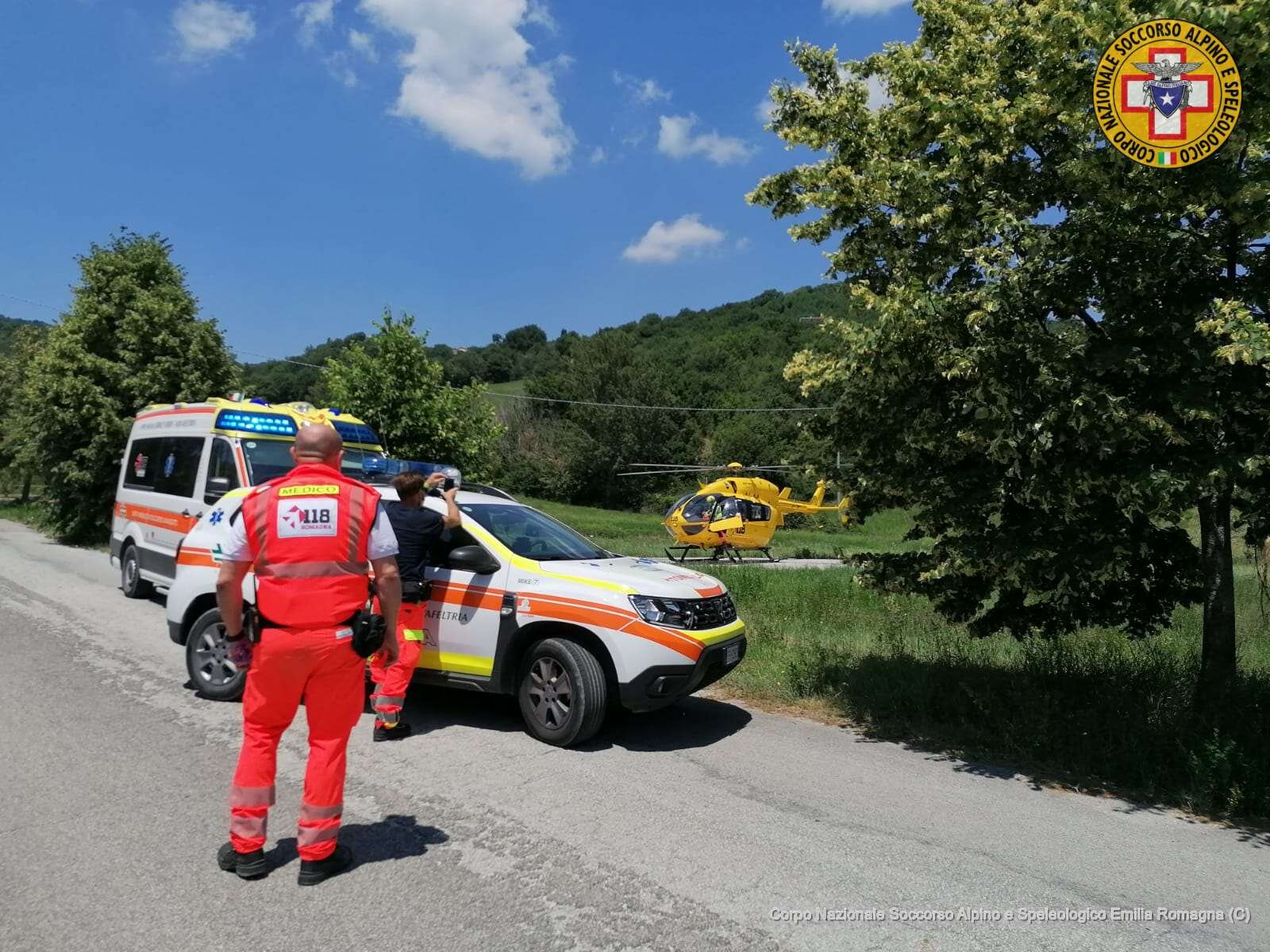 28 giugno 2020. Monte Pincio (Talamello - RN). Si ferisce mentre segue un corso di Mountain bike..