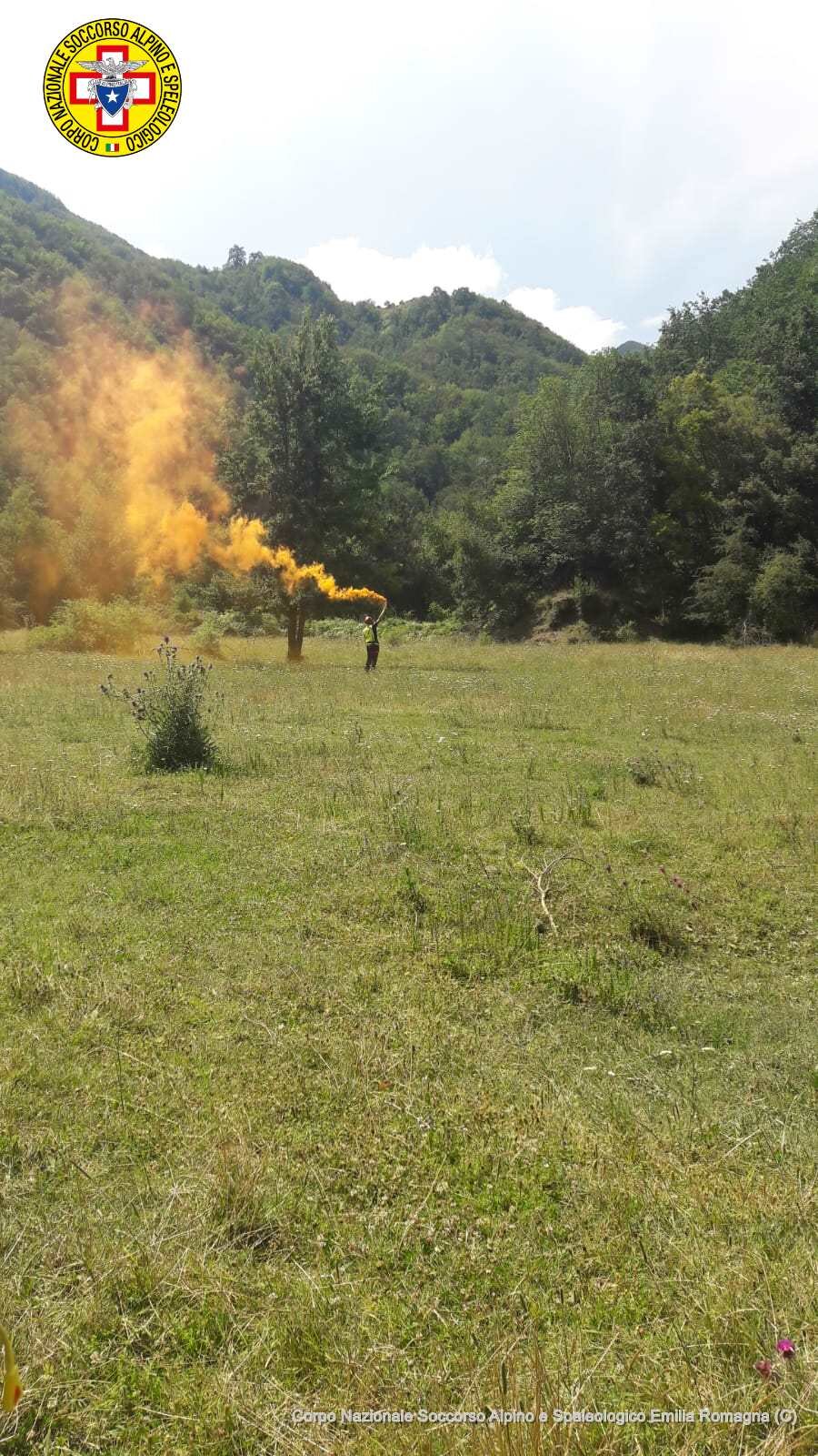 21 luglio 2018. Acquacheta San benedetto in Alpe (FC). Soccorso ragazzo nei pressi della cascata.
