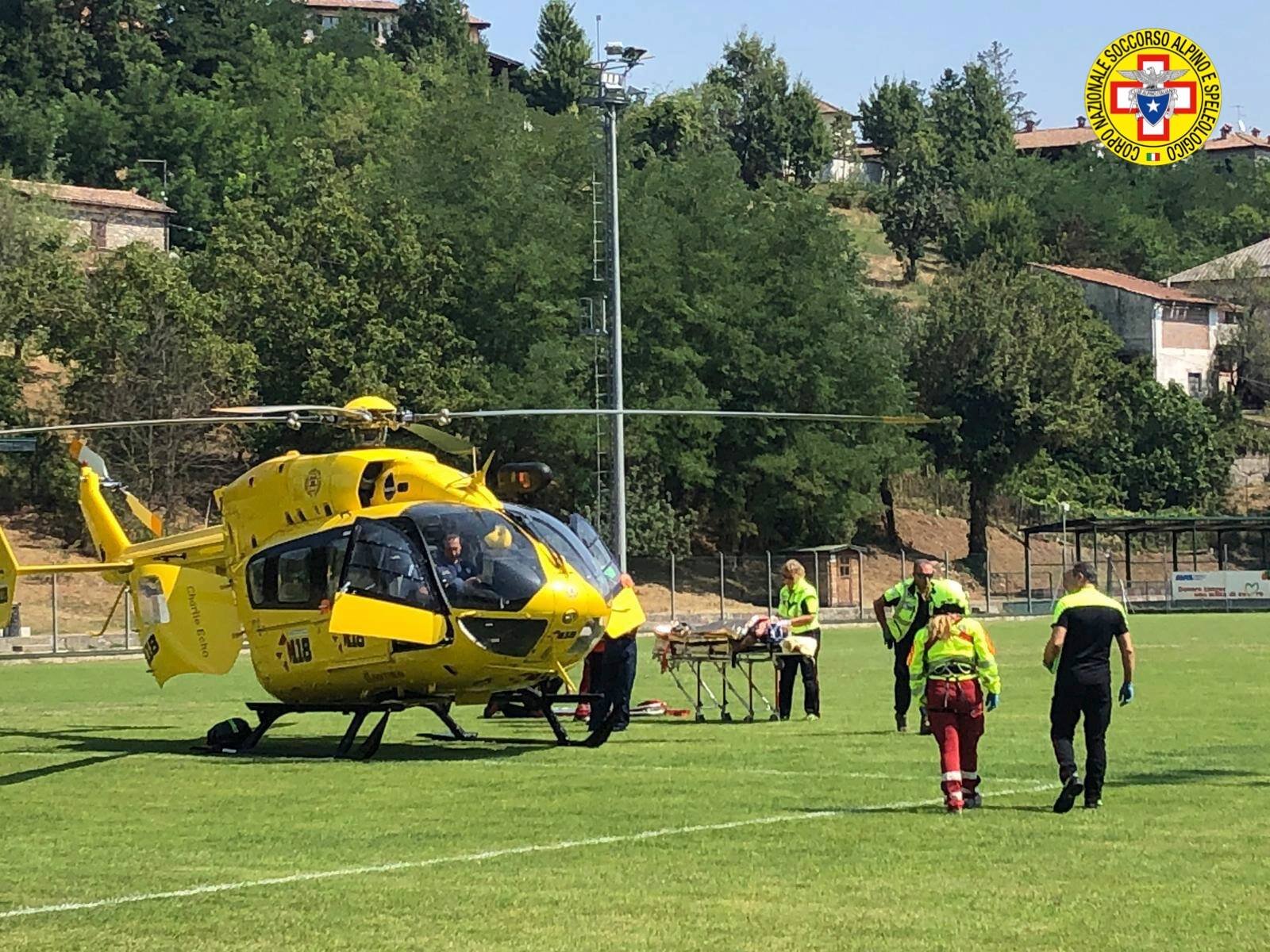 27 agosto 2019. Berline (PC). SI FERISCE MENTRE FA IL BAGNO NEL FIUME TREBBIA