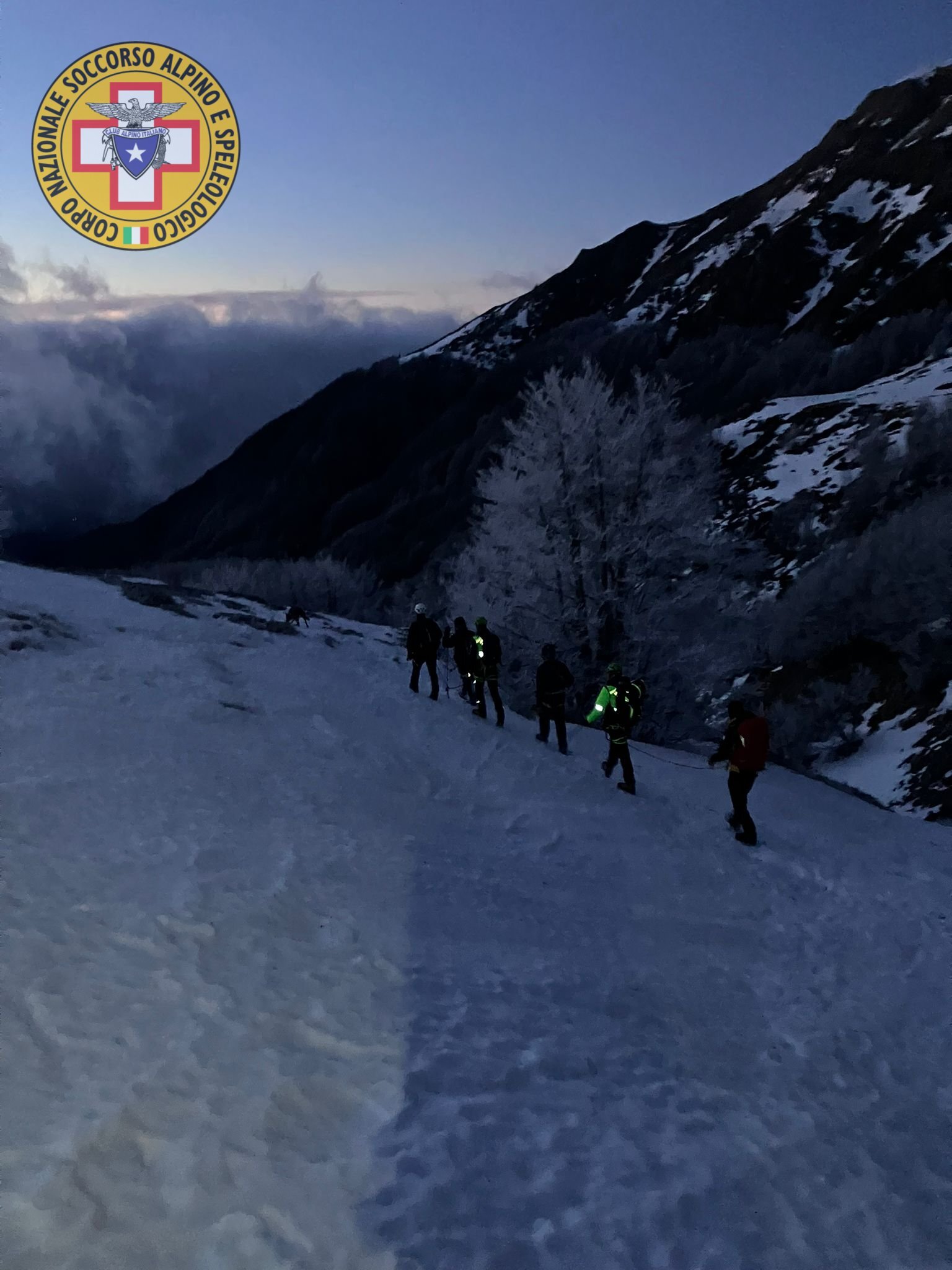 11 gennaio 2025. Monte Cimone (MO). Soccorsi ragazzi in difficolt&agrave;.