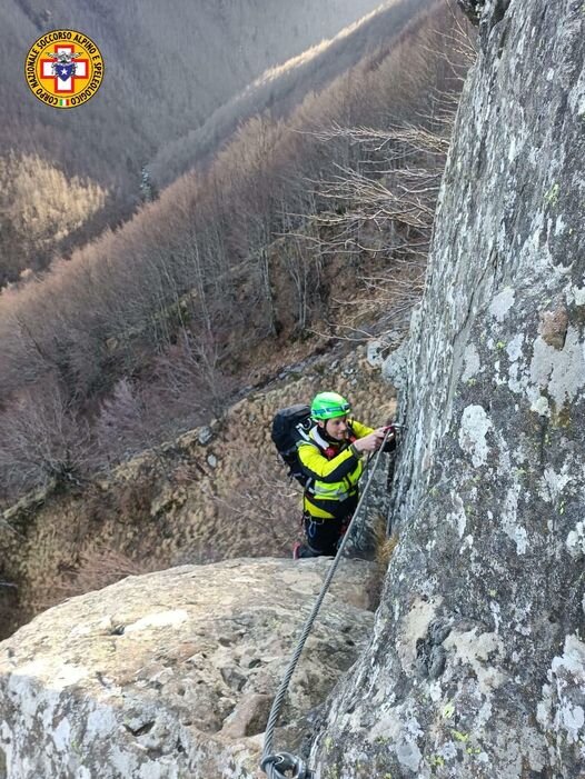 13 novembre 2024. Monte Penna ( Villa Minozzo - RE). Soccorso escursionista su via ferrata.