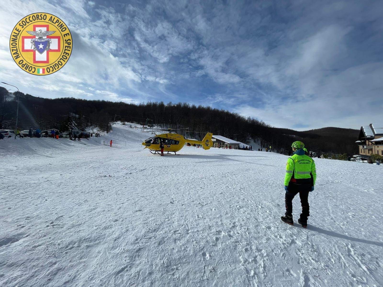14 gennaio 2024. Ventasso (RE). Soccorso sciatore infortunato.