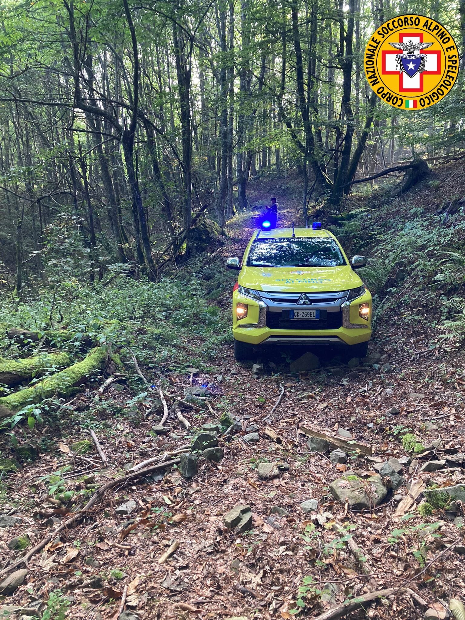 12 aprile 2024. Corniolo - Santa Sofia (FC). Soccorso escursionista in difficolt&agrave;.