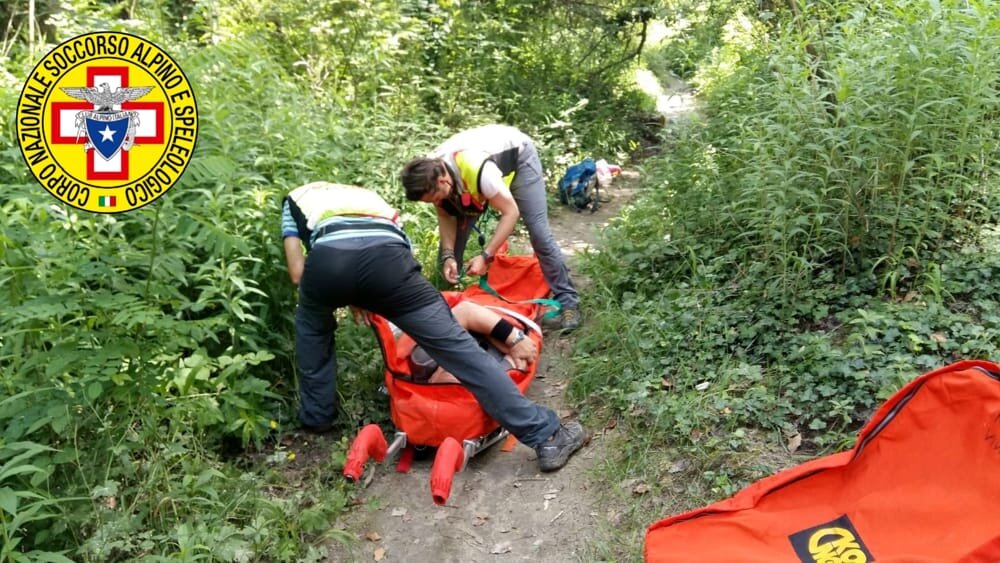 23 agosto 2018. Corno alle Scale Rifugio Duca degli Abruzzi. Corno alle Scale. Cade dalla mountain bike: soccorso sessantasettenne.