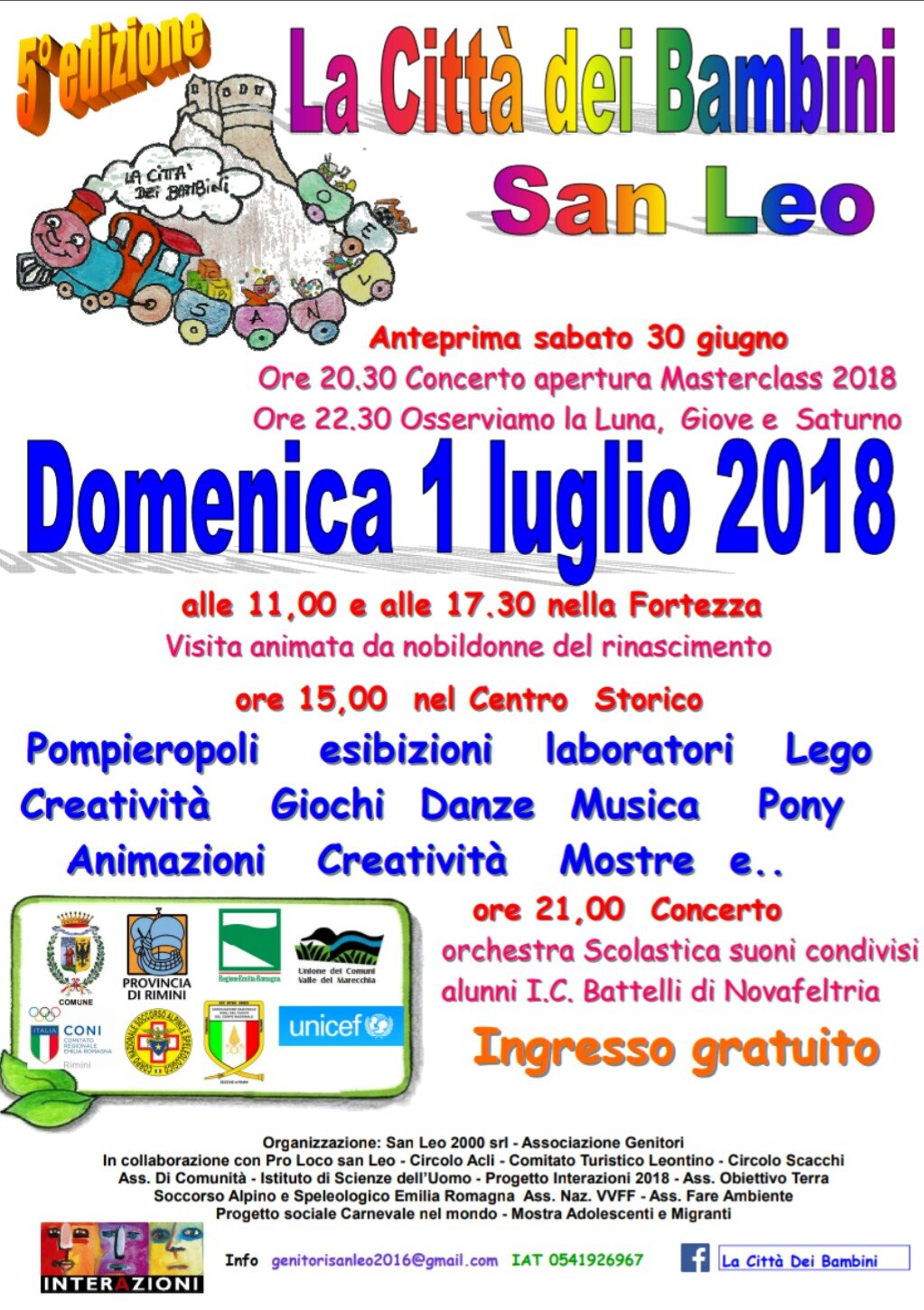 Domenica 1 luglio 2018. San Leo (RN). La citt&agrave; dei bambini.