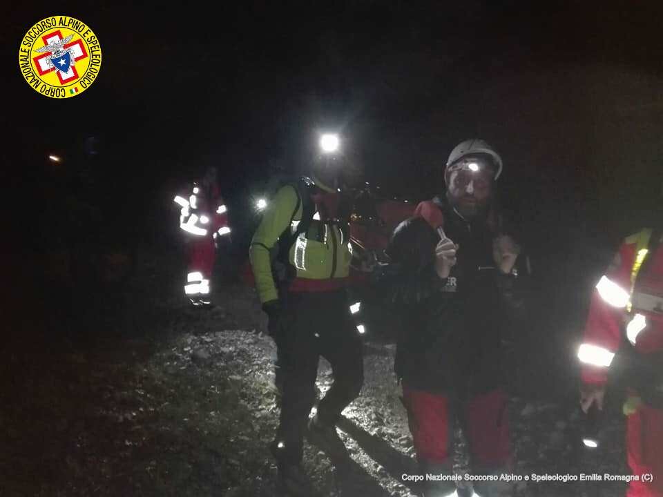 30 marzo 2018. Luminasio di Marzabotto (BO). Soccorso biker caduto in bici su sentiero.