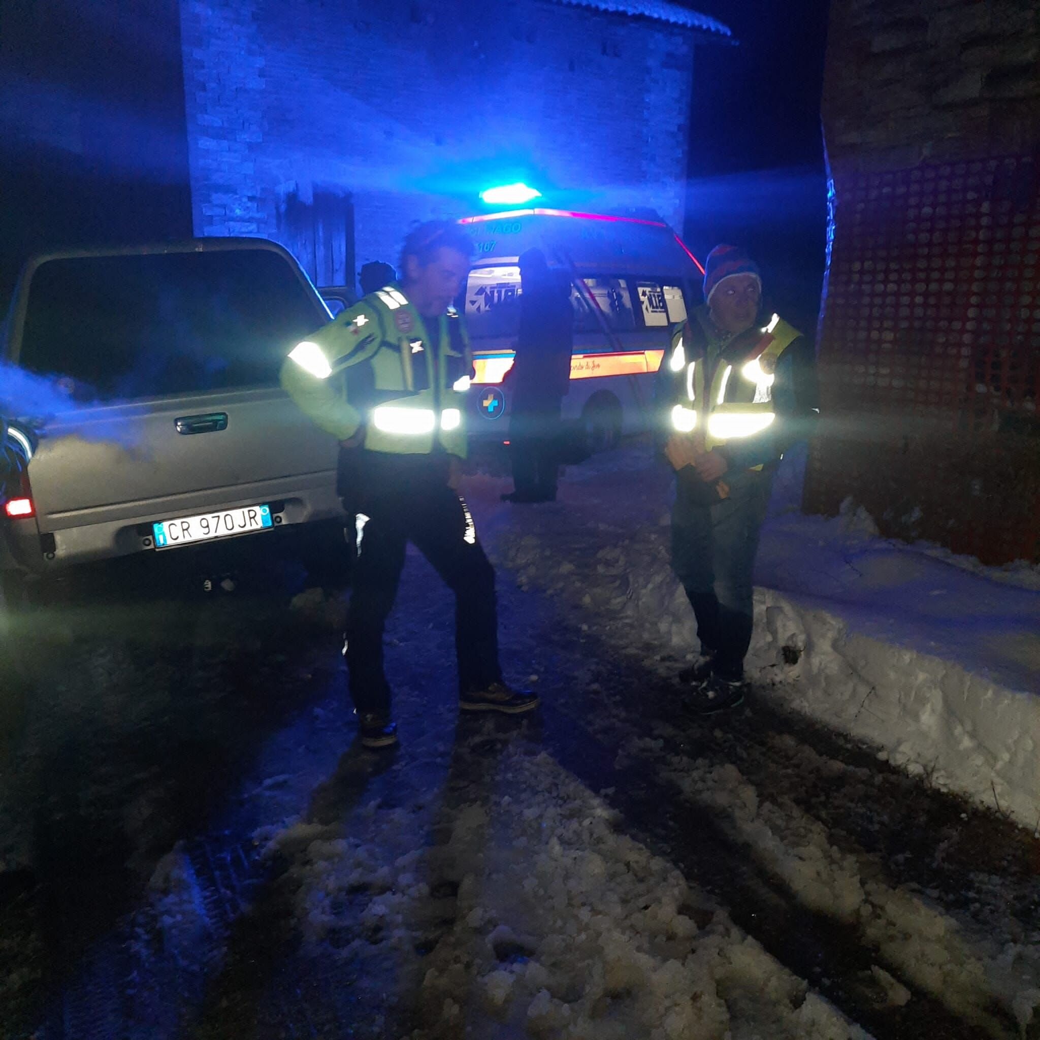 25 gennaio 2023. Verghereto (FC). Prestata assistenza a famiglia isolata a causa della copiosa coltre nevosa.