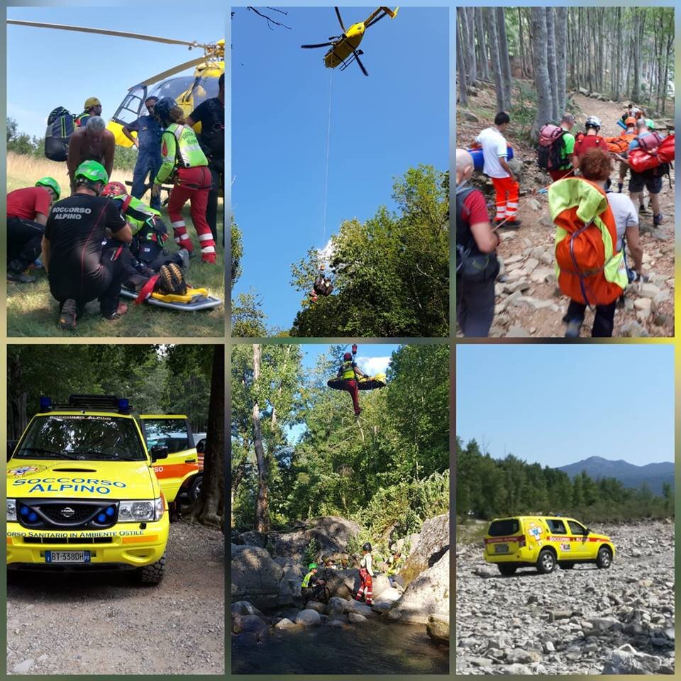 5 agosto 2018. Ben sette interventi di soccorso operati dai tecnici del Corpo Nazionale del Soccorso Alpino in Emilia Romagna
