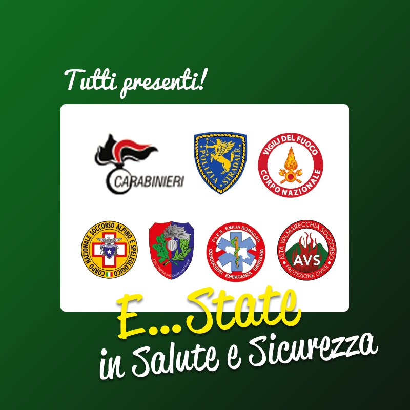 18 luglio 2019. Novafeltria. E...state in salute e sicurezza. Vi aspettiamo!