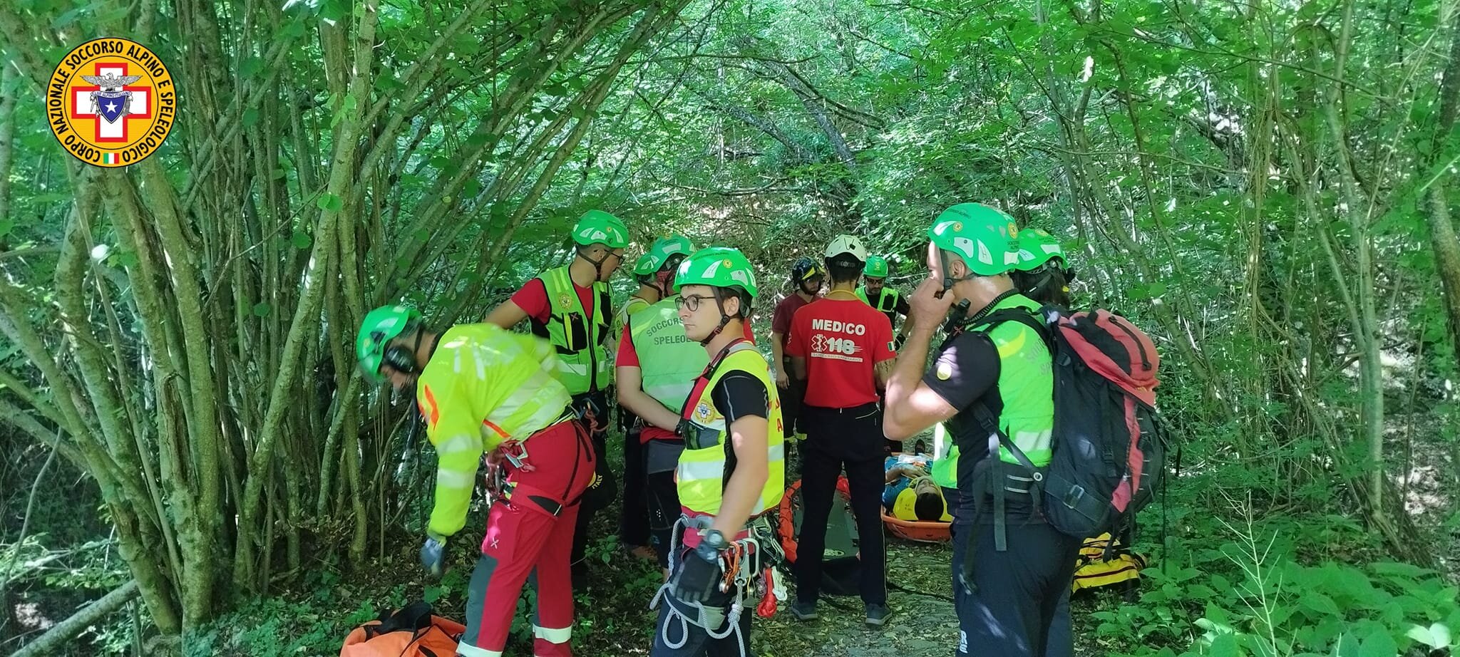13 agosto 2023. Loc. Le Vignole (Borgotaro - Pr) Biker cade in un dirupo.