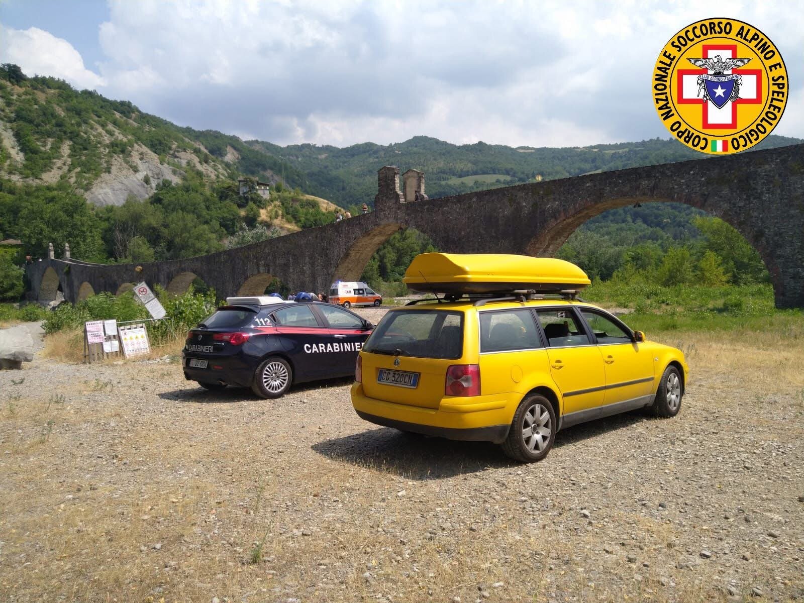 21 giugno 2025. Bobbio(PC). Attivazione per uomo precipitato dal ponte Gobbo.