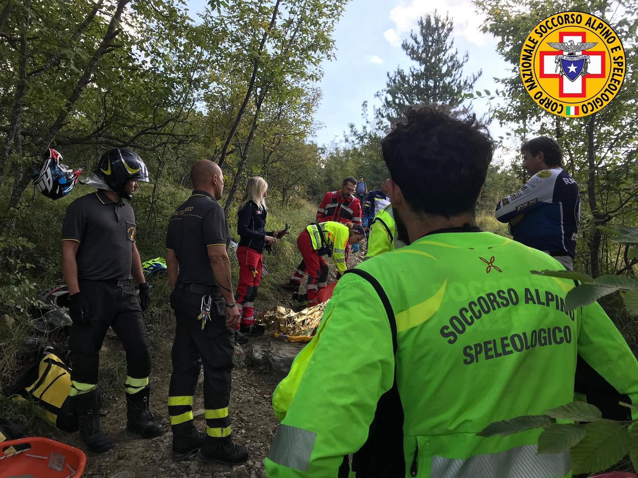 21 settembre 2024. Alta Val Tidone(PC). Soccorso motociclista caduto nel bosco