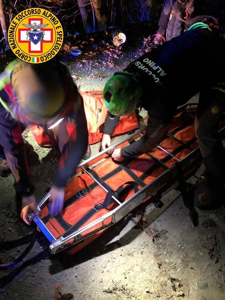 14 gennaio 2019. Monte Ombraro (Zocca - Mo). Persona scivola in una scarpata.