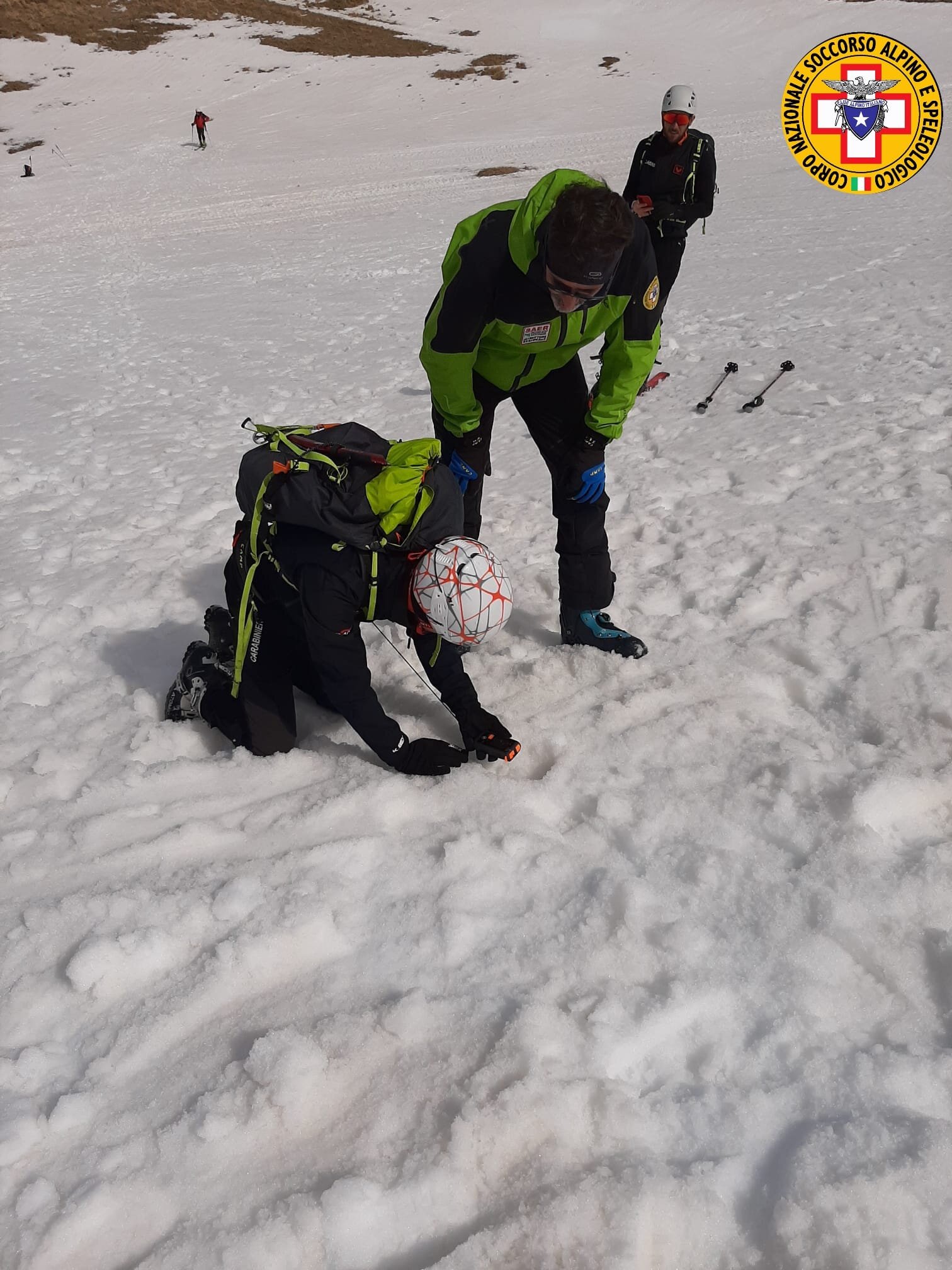 26 marzo 2024. Pian Cavallaro (MO). Addestramento congiunto CNSAS e Carabinieri Forestali MeteoMont Emilia Romagna.