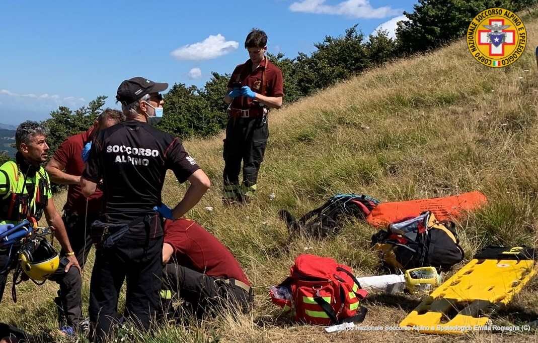 30 luglio 2022. Berceto (PR): cade rider in MTB sul Monte Valoria.