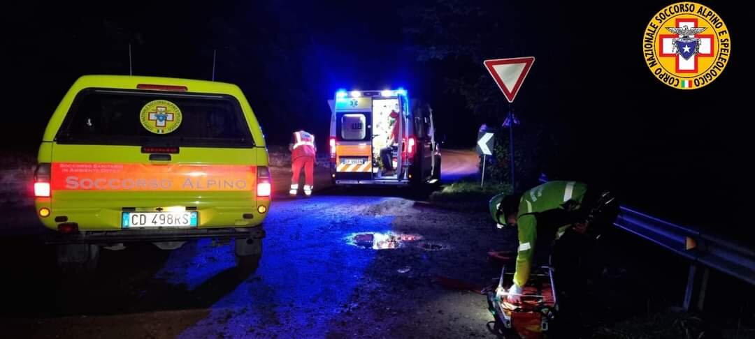 17 ottobre 2023. Grizzana Morandi (BO). Soccorsa signora scivolata in una scarpata.