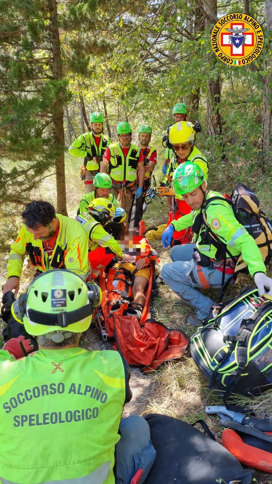 9 settembre 2023. Premilcuore ( FC). Infortunio per un biker su sentiero.