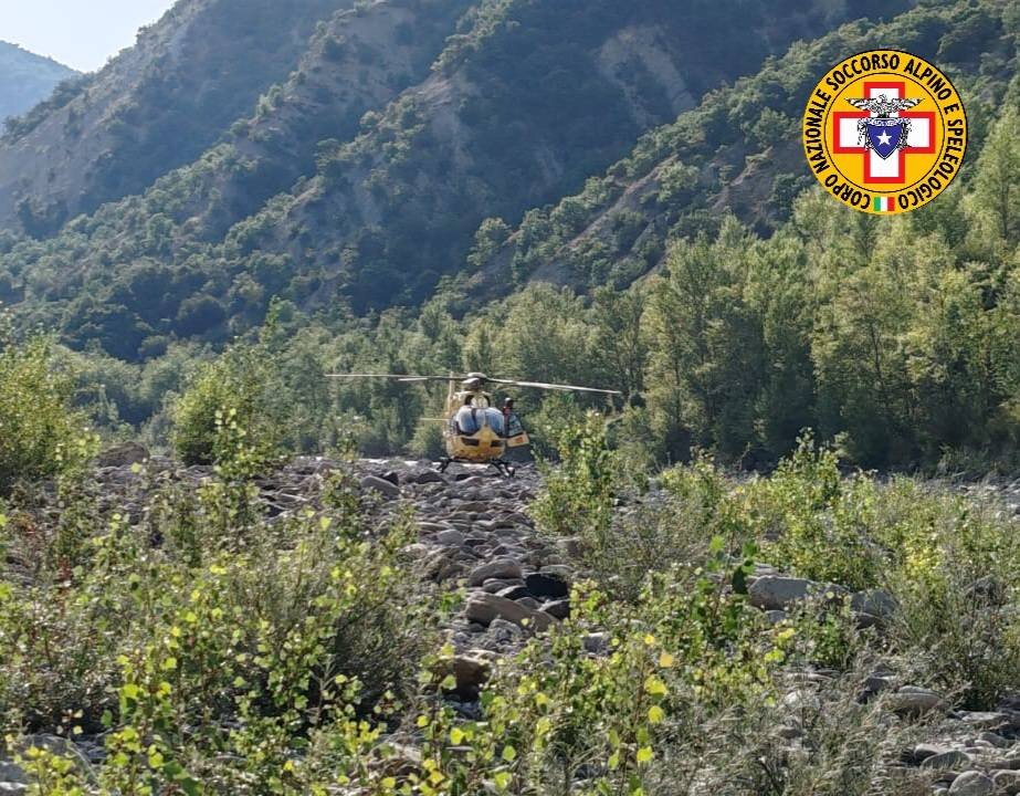 13 agosto 2025. Fornovo (PR). Operazioni di soccorso nel fiume Taro.