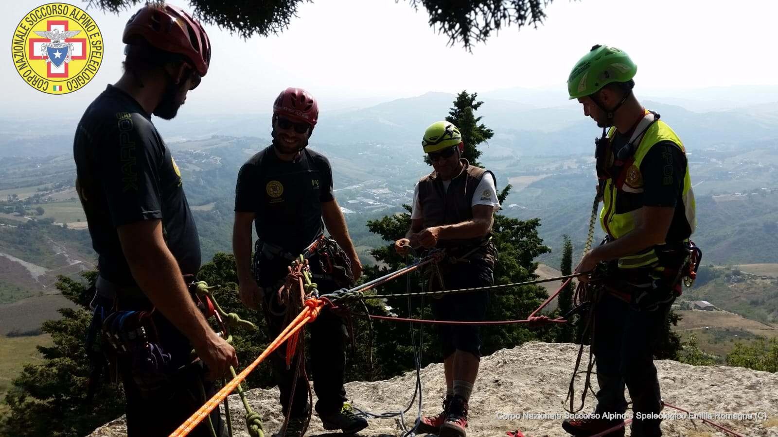 19 agosto 2018. Addestramento in falesia per i tecnici del Soccorso Alpino.