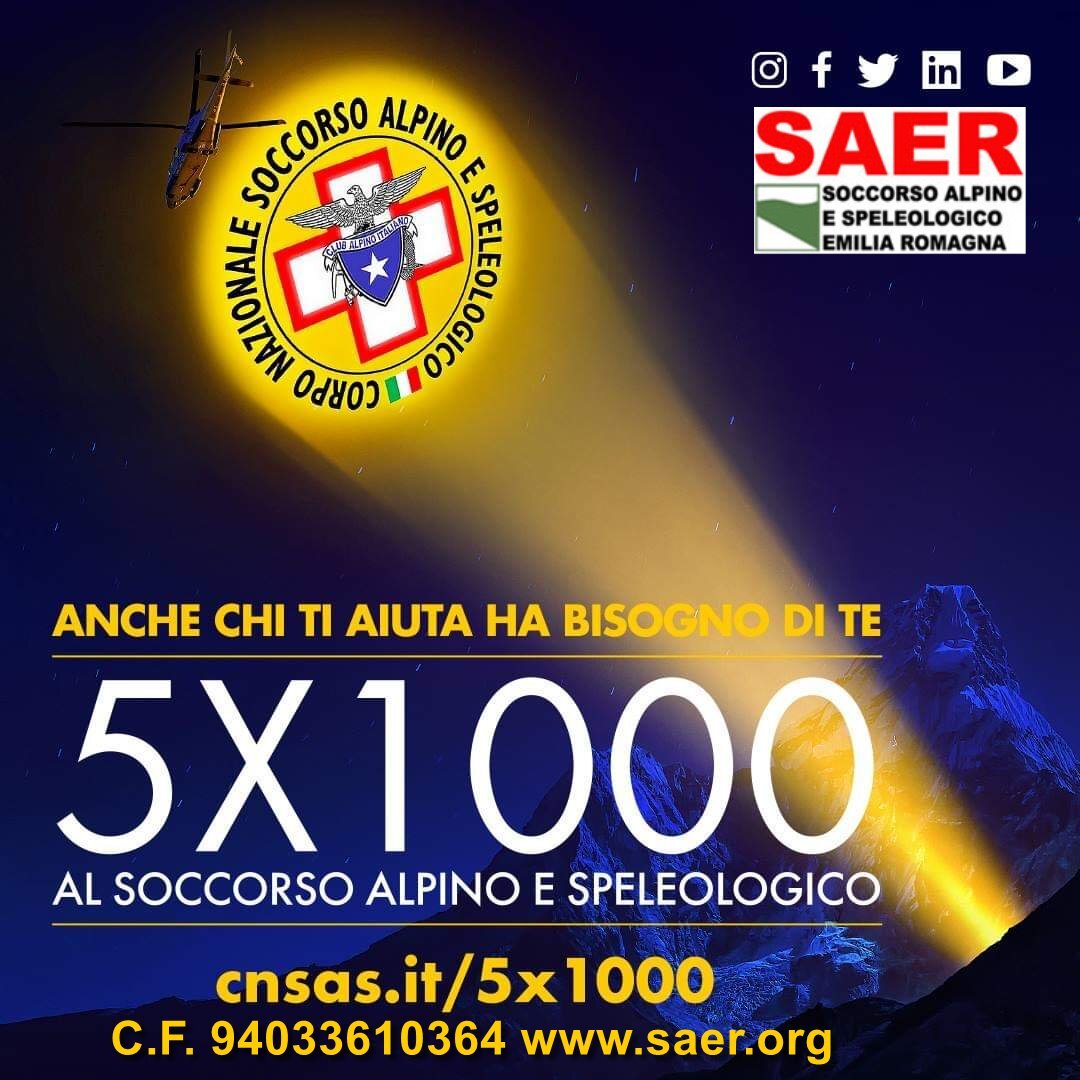Aiuta il Soccorso Alpino e Speleologico Emilia Romagna!