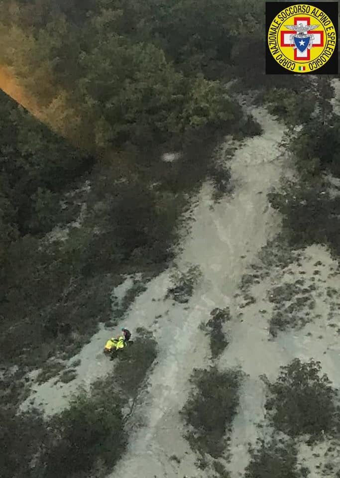 20 ottobre 2018. Medelana Marzabotto (BO). Cade dalla bici, intervento del Soccorso Alpino.