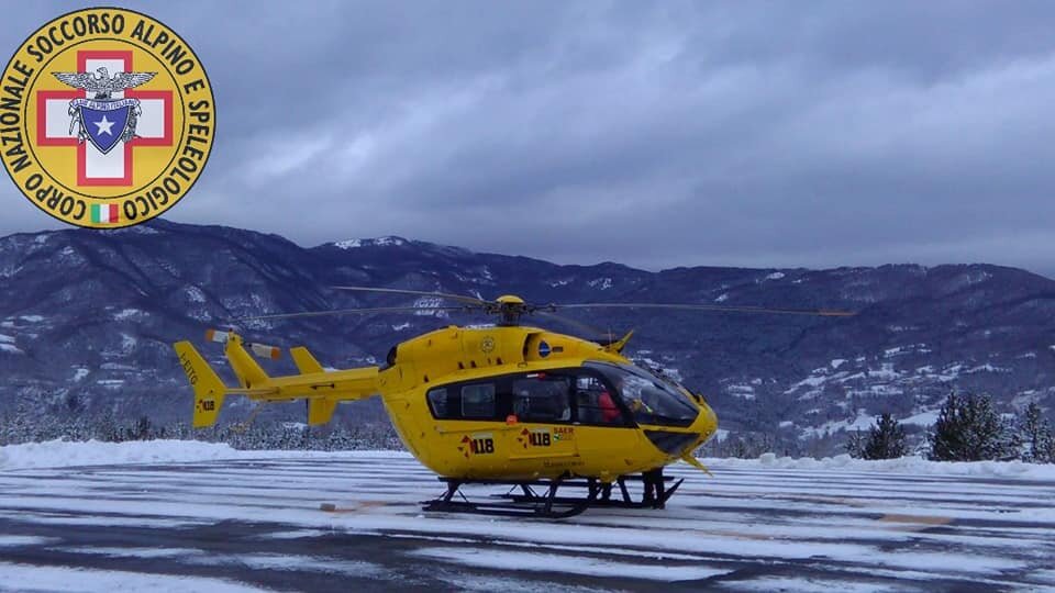 15 febbraio 2019. Lago Verde (Monchio delle Corti - Pr). Scialpinista cade su pendio ghiacciato. Trasportato all'ospedale in elicottero.