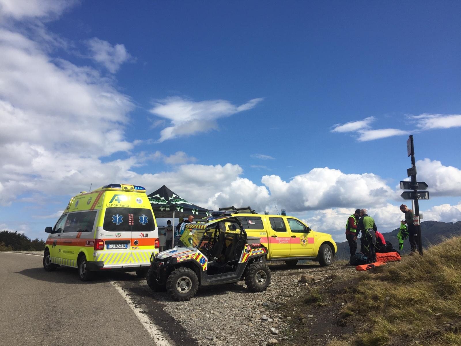 18 settembre 2021. Monte Tavola (Corniglio - Pr) Runner infortunato durante la gara
