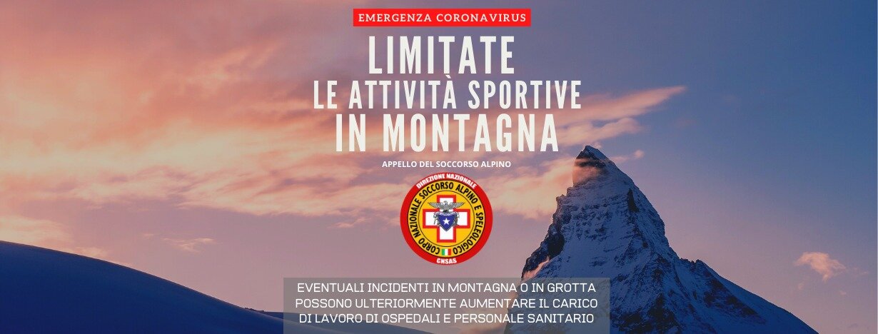 LIMITATE LE ATTIVITA' SPORTIVE IN MONTAGNA