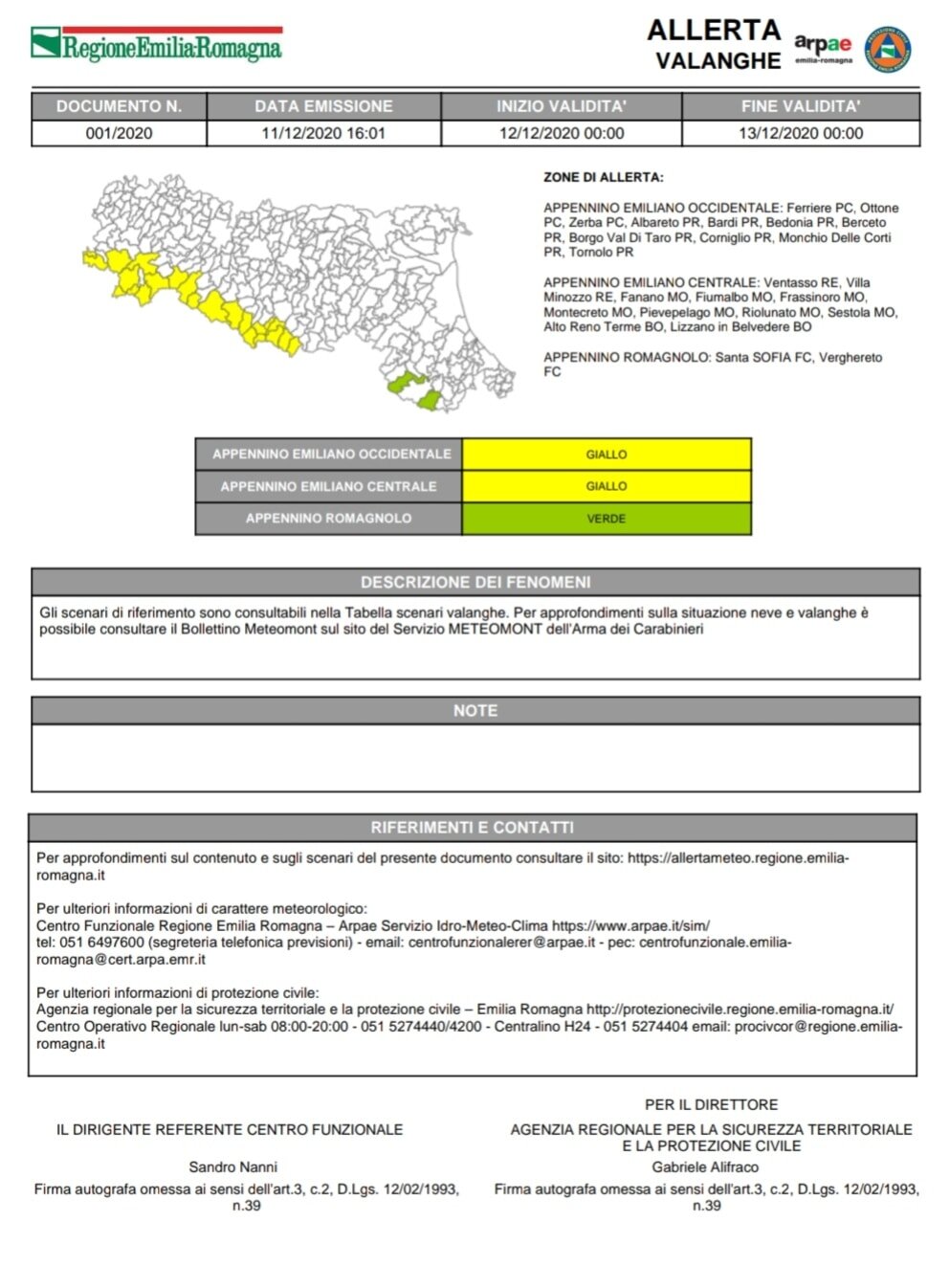 ALLERTA VALANGHE = GIALLO. Attenzione alle escursioni in ambiente innevato per questo Weekend sull'appennino emiliano.