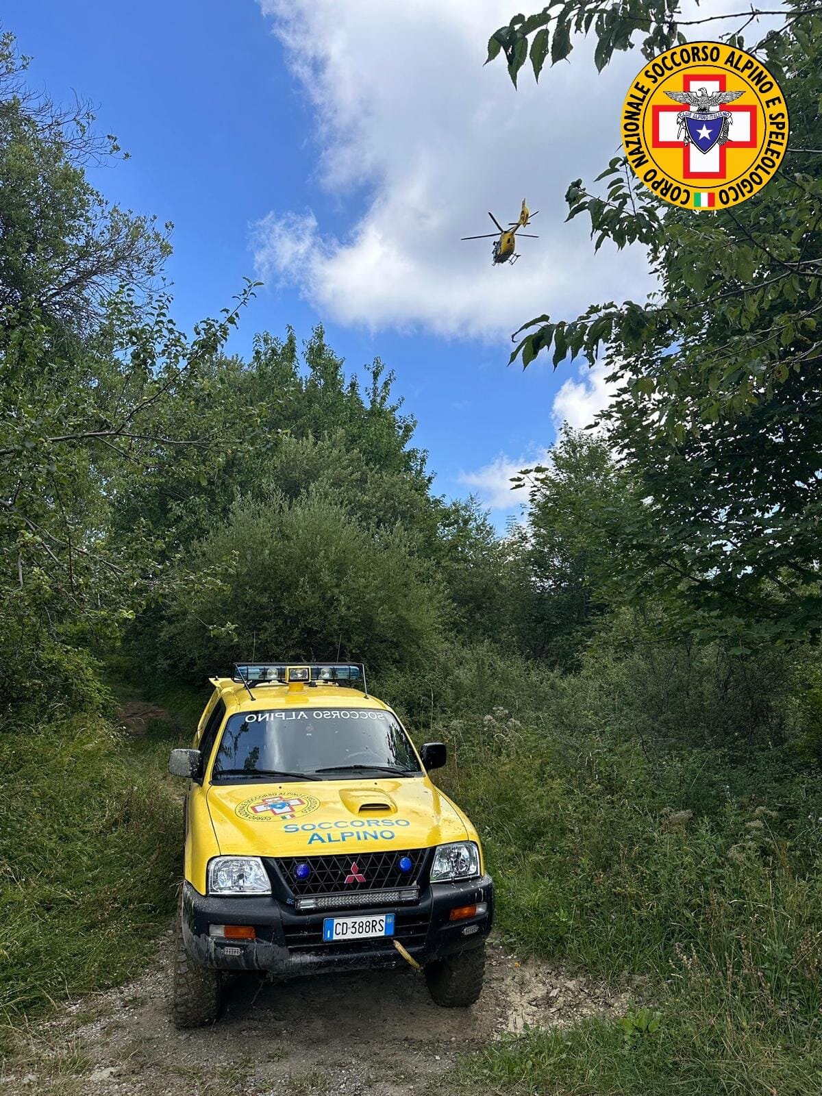 29 luglio 2024. Sasso Tignoso (Pievepelago - MO). Intervento per caduta da mountain bike.