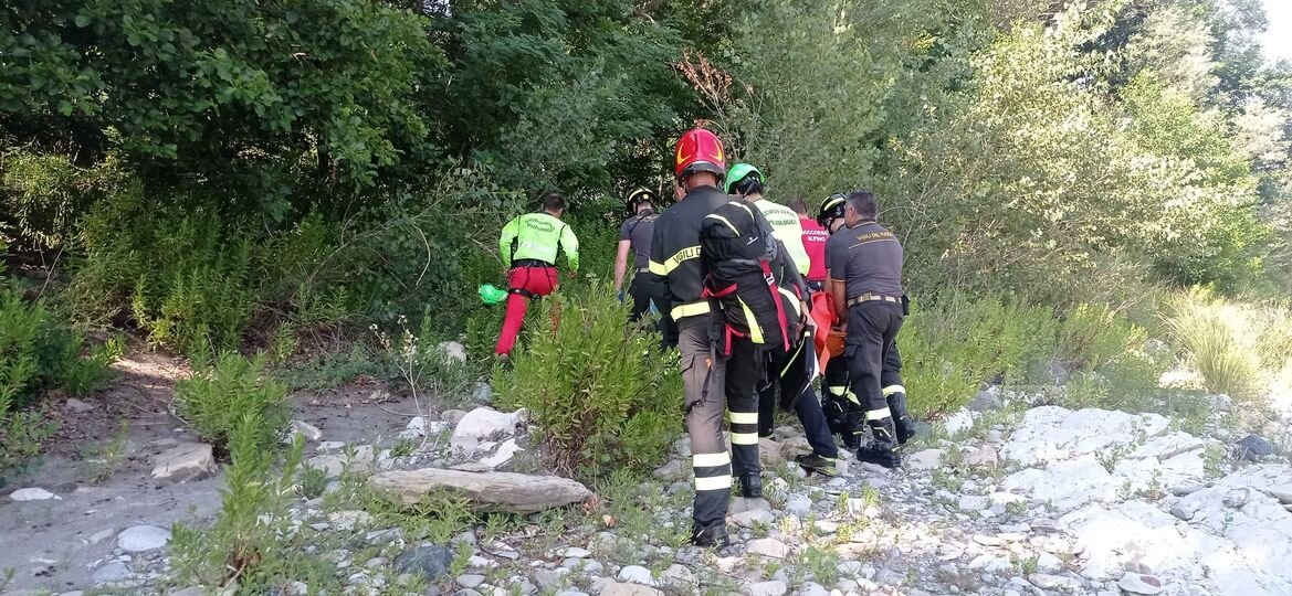 12 luglio 2022. Travo (PC). Tragedia nel pomeriggio al fiume Trebbia.