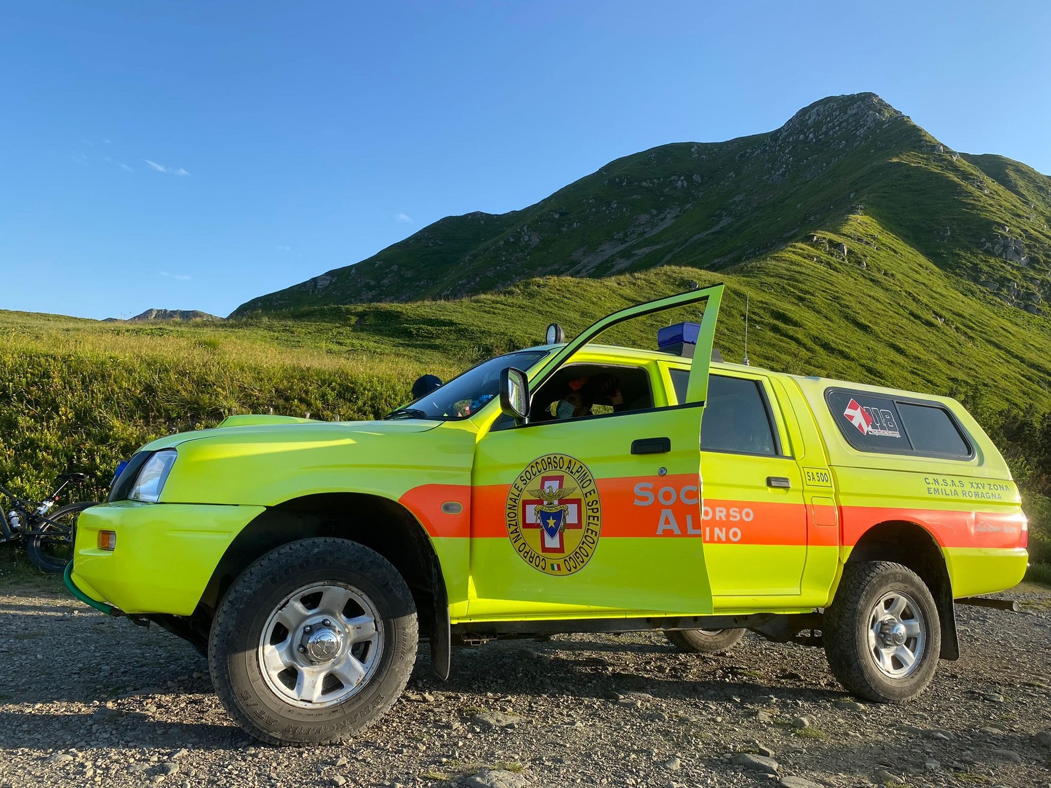 31 luglio 2021. Monte Prado (Re) Cade in mountain bike