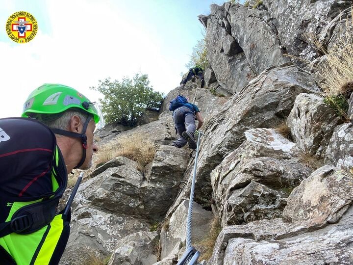 5 settembre 2021. Ferrata Monte penna (Civago - RE). Soccorsa persona in difficolt&agrave; sulla ferrata.