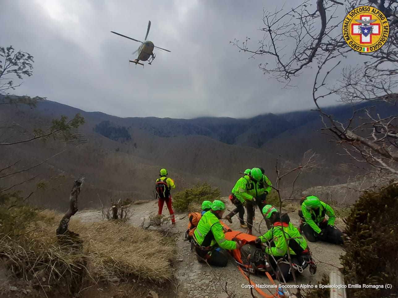 19 febbraio 2022. Bagno di Romagna (FC). Soccorso Biker con trauma al torace.