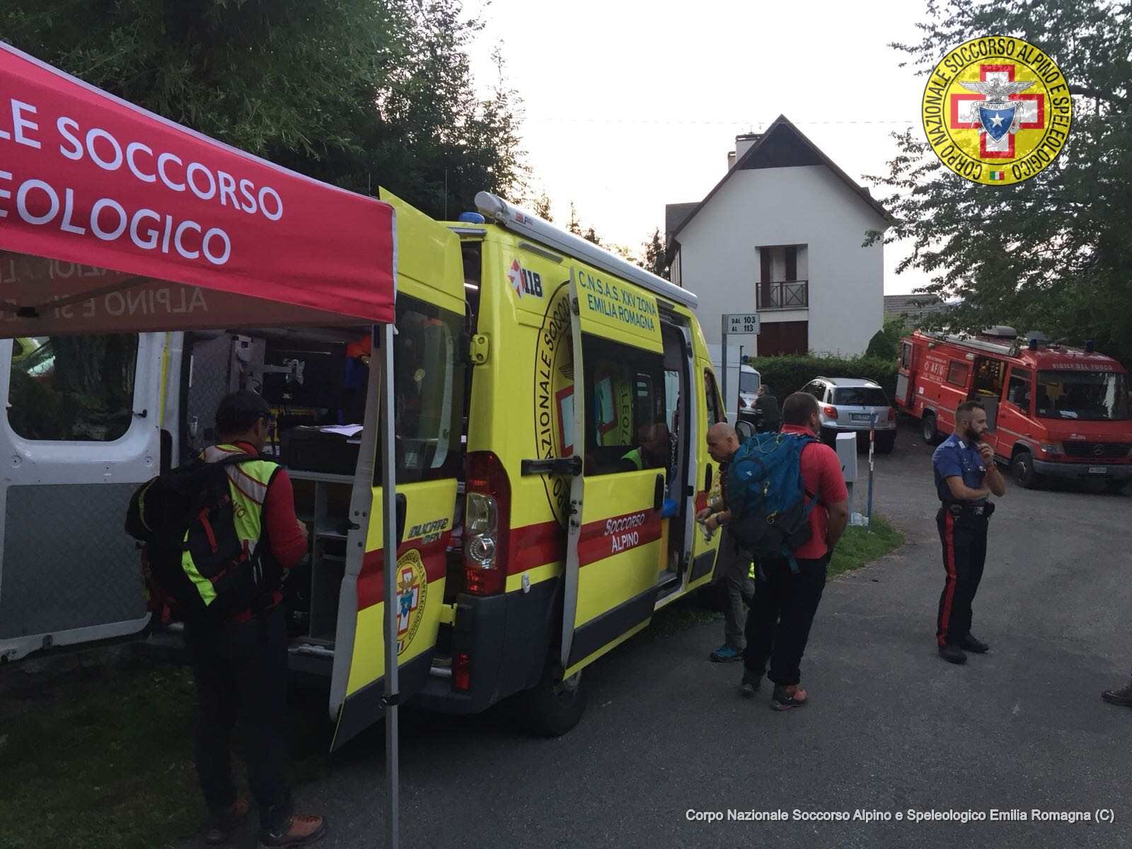 8 luglio 2018. Roncoscaglia - Sestola (MO). Il Corpo Nazionale del Soccorso Alpino impegnato in una ricerca disperso.